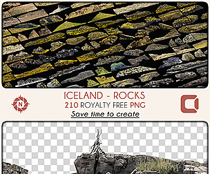 Iceland - Rocks - PNG Photo Pack