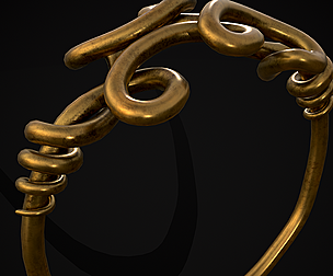 Twisted Wire Looping Gold Ring