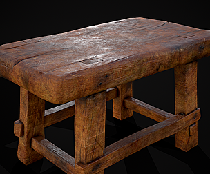 Rustic Varnished Cracked Stool