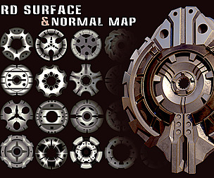 150 Hardsurfase Alpha and Normal Map-Vol3
