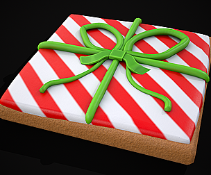 Square Present Christmas Cookie