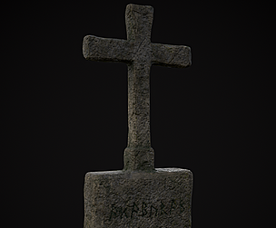 Raised Cross Head Stone