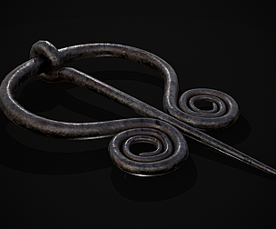 Medieval Hand Forged Iron Brooch