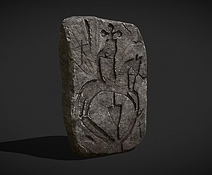 Old Grey Counter Relief Headstone