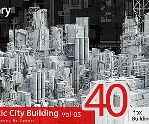 40 Futuristic Sci-fi City (Factory Unit) Vol 06