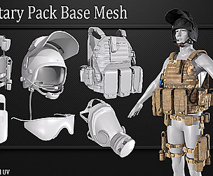 30 Military Pack Base Mesh_Vol 03 ( Game Ready )