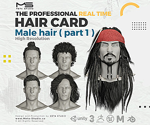 Realtime Hair card - Male Hair ( part 1 )