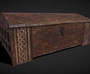 Rustic Medieval Wooden Curved Chest