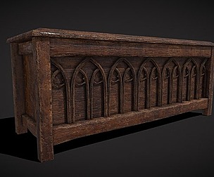 Rustic Wooden Bed End Storage Chest