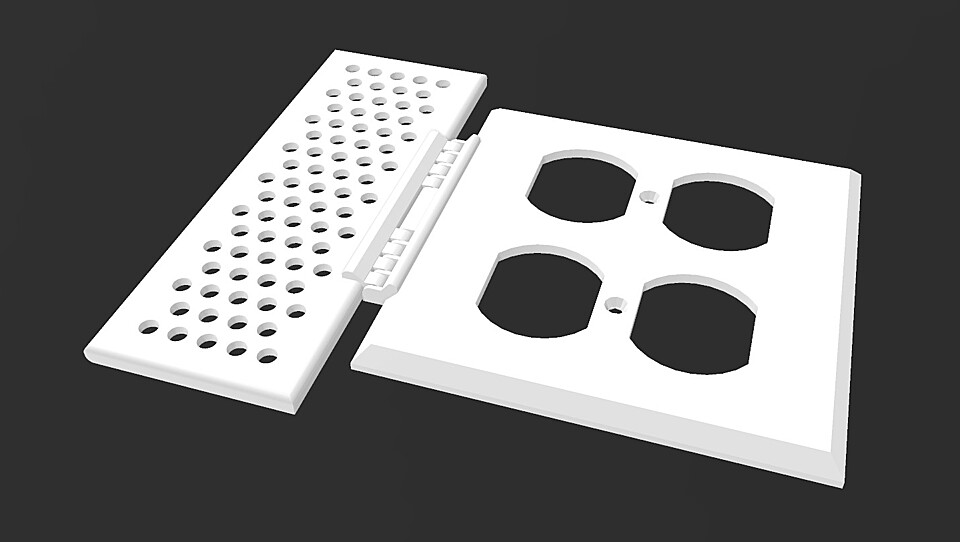 Foldable 3D Double Outlet Cover Shelf