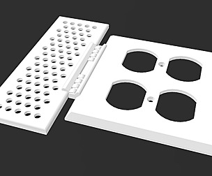 Foldable 3D Double Outlet Cover Shelf