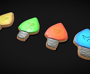 Colored Light Bulb Christmas Cookies
