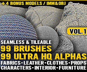 Ultra HQ Fabric/Leather Zbrush brushes/Alphas V1