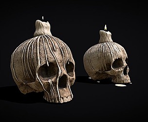 Dripping Wax Cranium Skull Candle