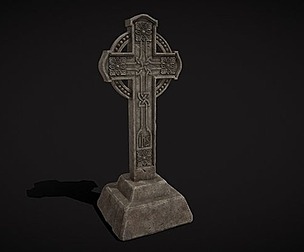 Large Celtic Style Cross Grave Stone