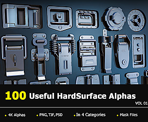 100 Useful HardSurface Alphas_Vol 01