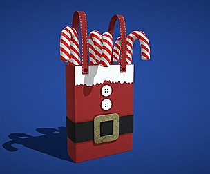 Santa Candy Cane Christmas Bag