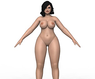 Nude Cartoon Woman With Genitals