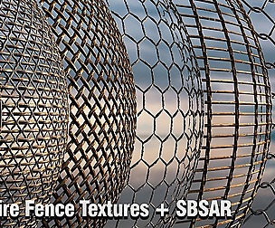 10 Wire Fence Textures + .SBSAR