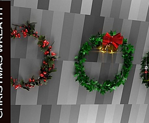 CHRISTMAS WREATH-RING Low-poly 3D model