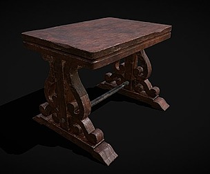 Mahogany Medieval Antique End Table