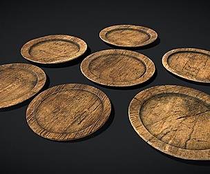 Large Rustic Wooden Plates