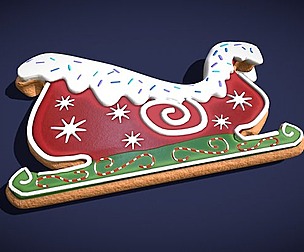 Holiday Sleigh Decorated Cookie