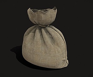 Small Tied Burlap Pouch