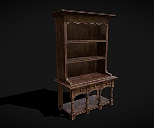Wooden Three Drawer Standard Bookcase Shelf