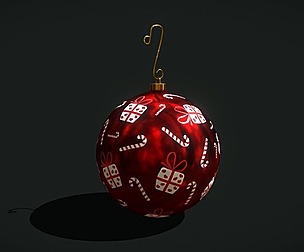 Red and White Decorated Christmas Bulb