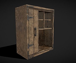 Rustic Ornamental Wooden Cabinet