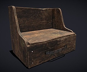 Rustic Wooden Bedside Table Top Drawer