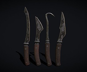 Rustic Medieval Flawed Knives