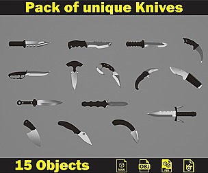 Pack of Unique 3D Knives