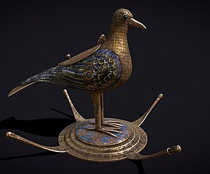 Hand Painted Gold Bird Coffer