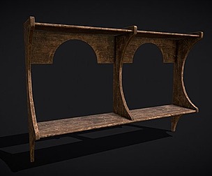 Rustic Wooden Wall Mounted Shelf