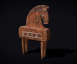 Rustic Hand Painted Toy Horse