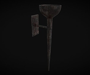 Rustic Medieval Iron Forged Torch
