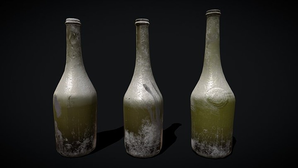 Rustic Dirty Glass Bottles