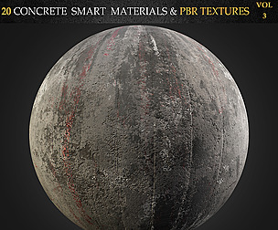 20 CONCRETE SMART MATERIALS & PBR TEXTURES-VOL 3