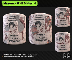 Procedural Masonry Wall PBR Material Vol 01