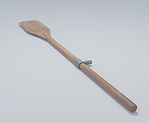 Wooden Oar 4K and 2K Low-poly