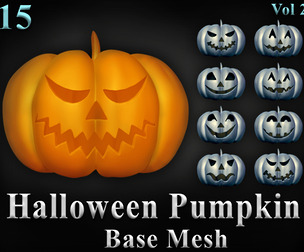 15 Halloween Pumpkin Base Mesh Vol 2
