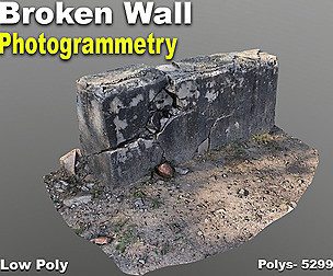 Broken Wall Low Poly