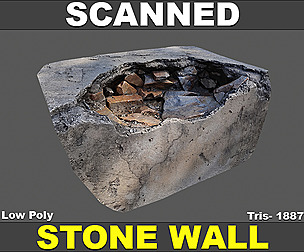 Stone Wall Low Poly 2