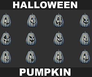 12 Halloween Pumpkin Base Mesh Vol 5