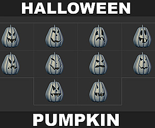10 Halloween Pumpkin Base Mesh Vol 6