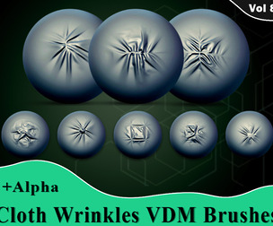 Cloth Wrinkles VDM Brushes + Alpha Vol 8