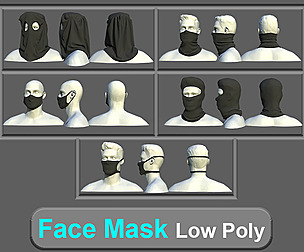 Face Mask Low Poly With UV Vol.1