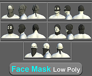 Face Mask Low Poly With UV Vol 2